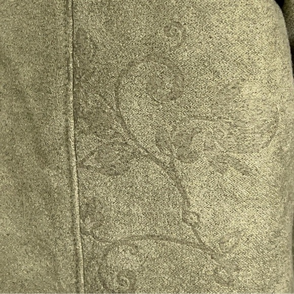 Petite Medium Croft And Barrow Green Blazer Jacket Floral Print Zip Closure - Picture 13 of 16